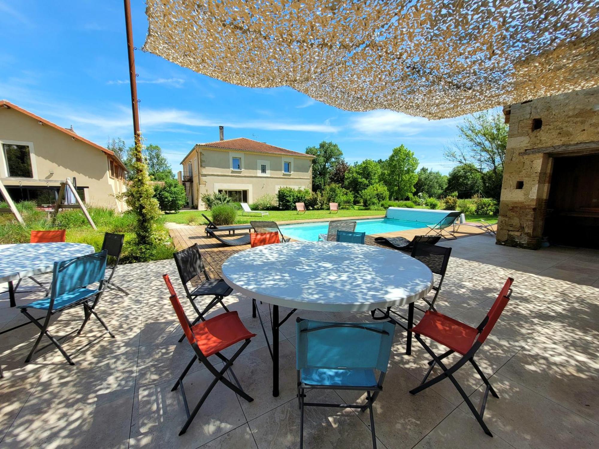 Gite Campagne Famille 15 Pers Piscine Chauffee Jeux Enfants Petanque Saint-Sauvy Exterior foto
