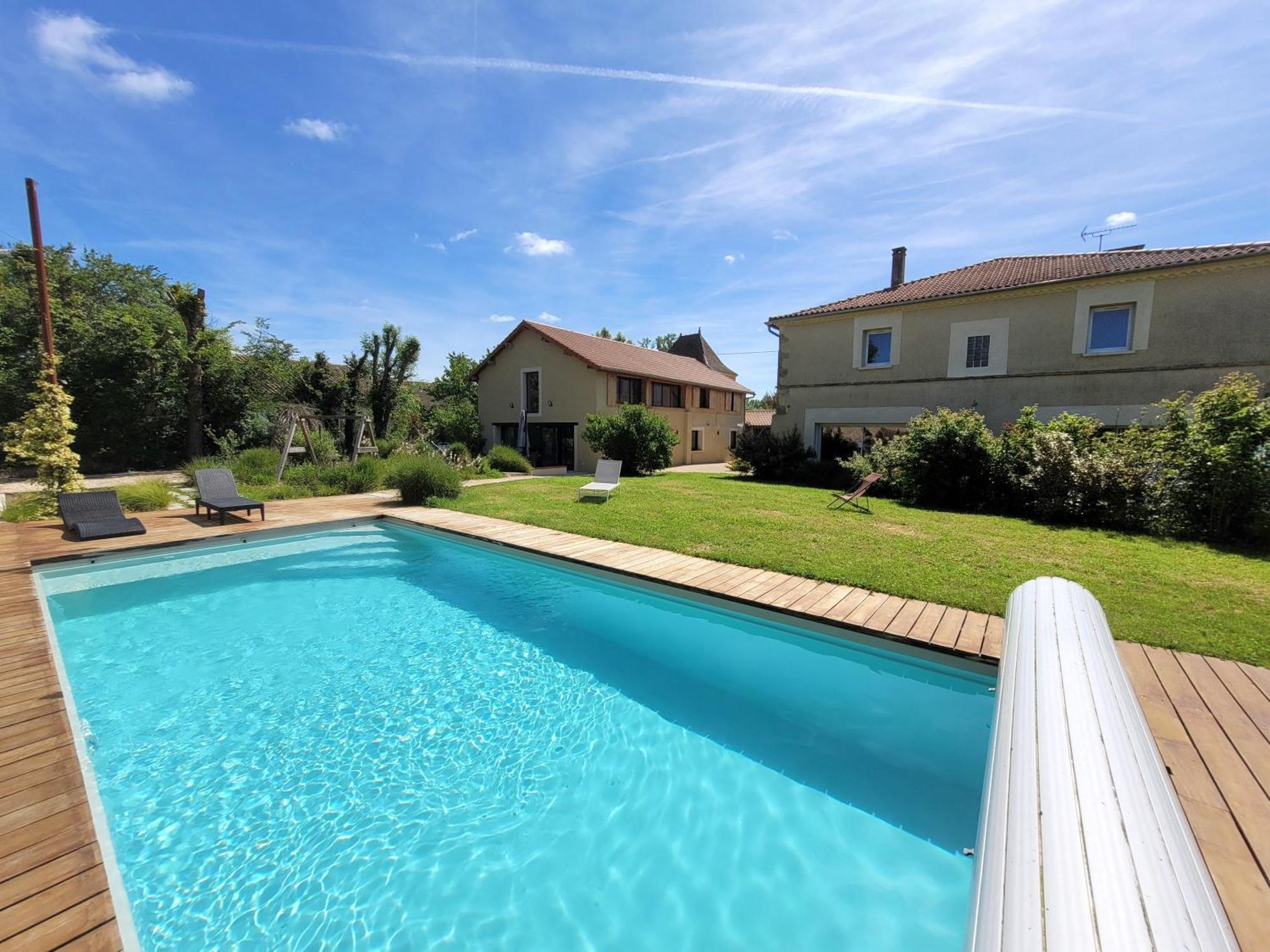 Gite Campagne Famille 15 Pers Piscine Chauffee Jeux Enfants Petanque Saint-Sauvy Exterior foto